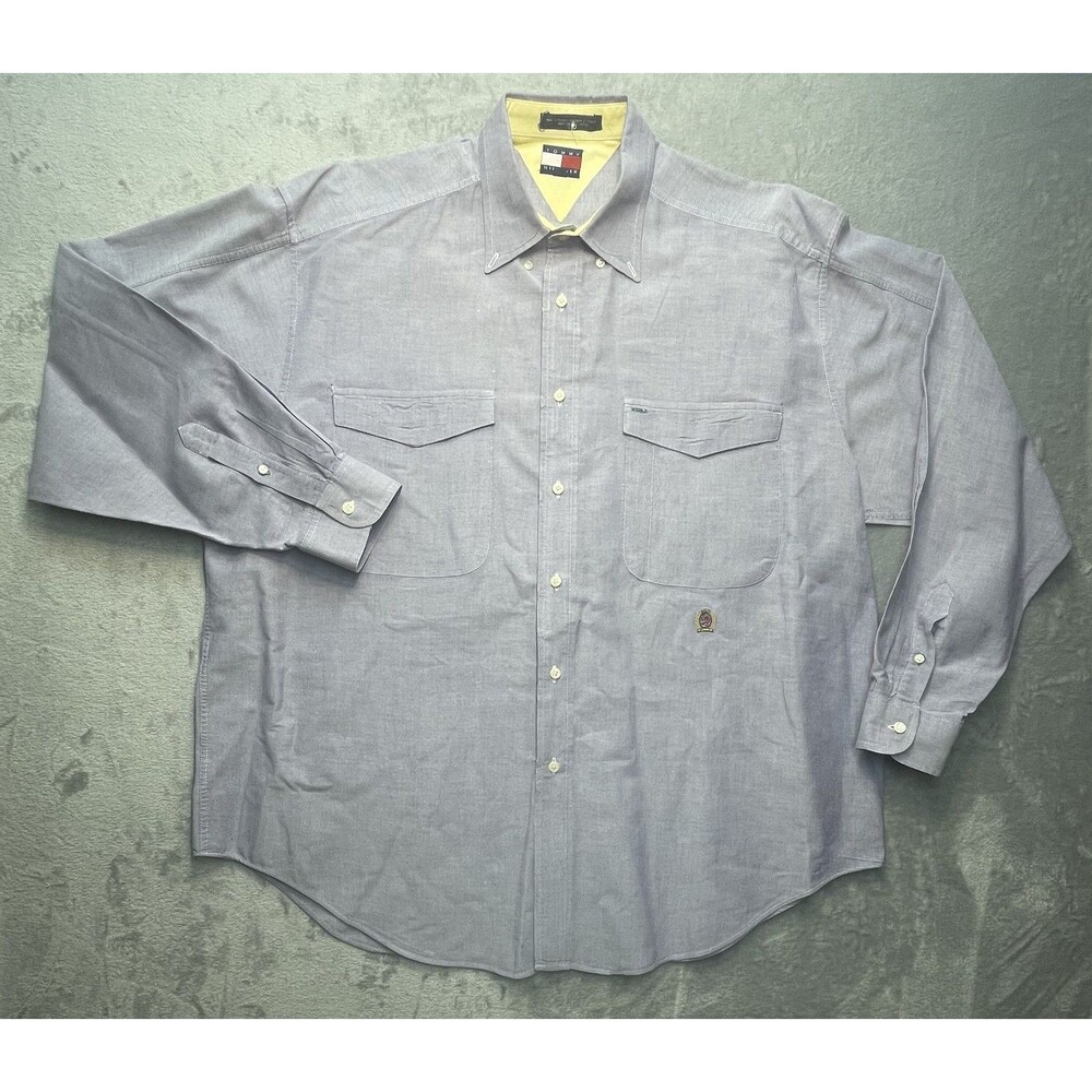 Vintage 90s Tommy Hilfiger Large Long Sleeve Button Down Shirt